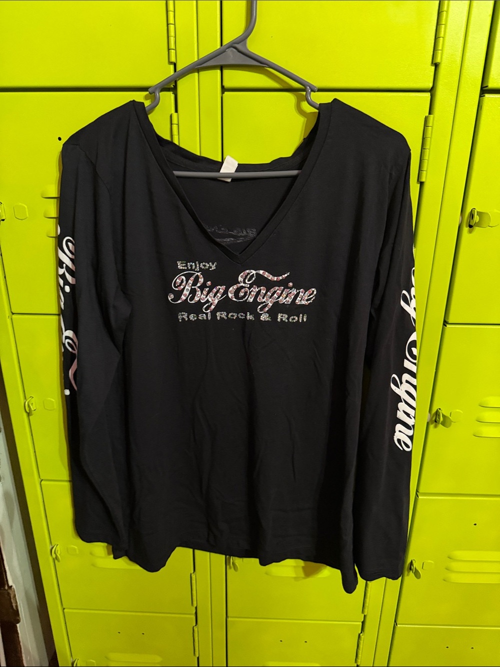 Black 'Big Engine' Long Sleeve Tee